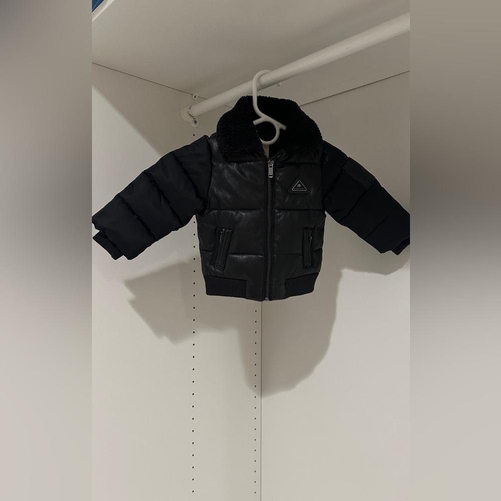 Baby black puffer jacket - River island